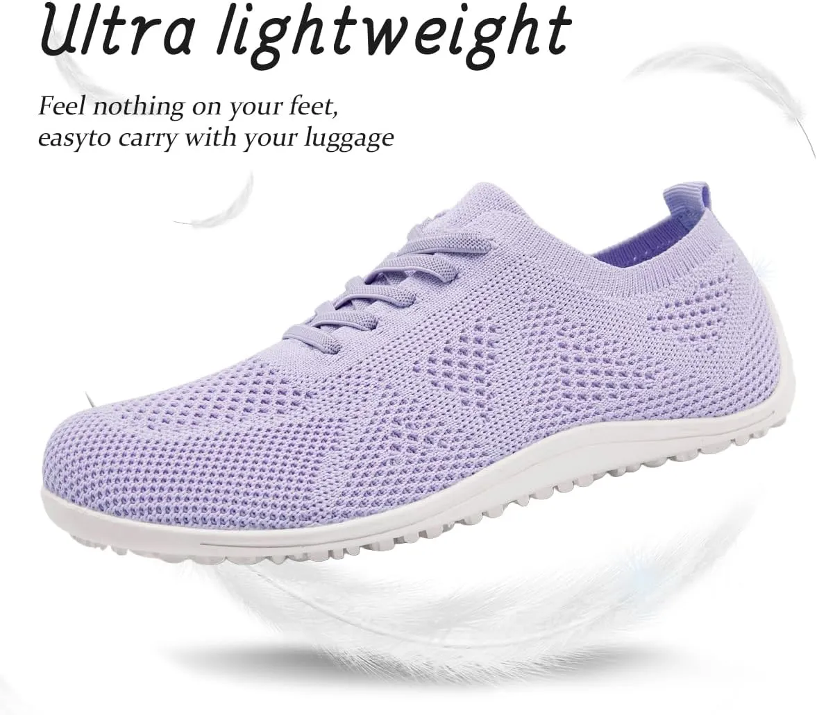Women's Barefoot Shoes Walking Sports Zero Drop Sole Running Casual Sneakers Slip On Breathable Soft Fashion House Shoes White