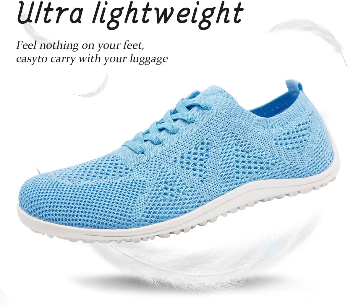 Women's Barefoot Shoes Walking Sports Zero Drop Sole Running Casual Sneakers Slip On Breathable Soft Fashion House Shoes White