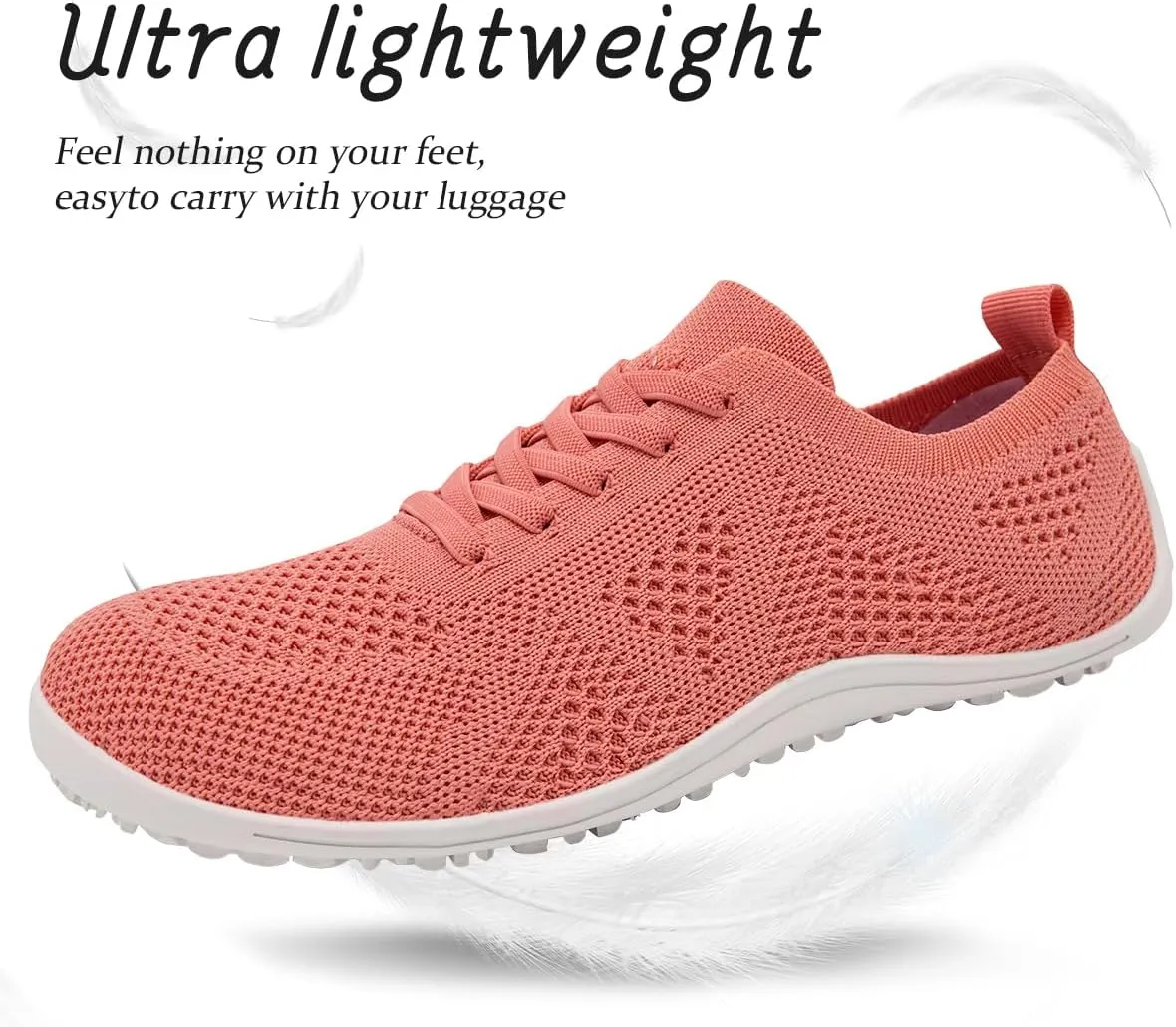 Women's Barefoot Shoes Walking Sports Zero Drop Sole Running Casual Sneakers Slip On Breathable Soft Fashion House Shoes White
