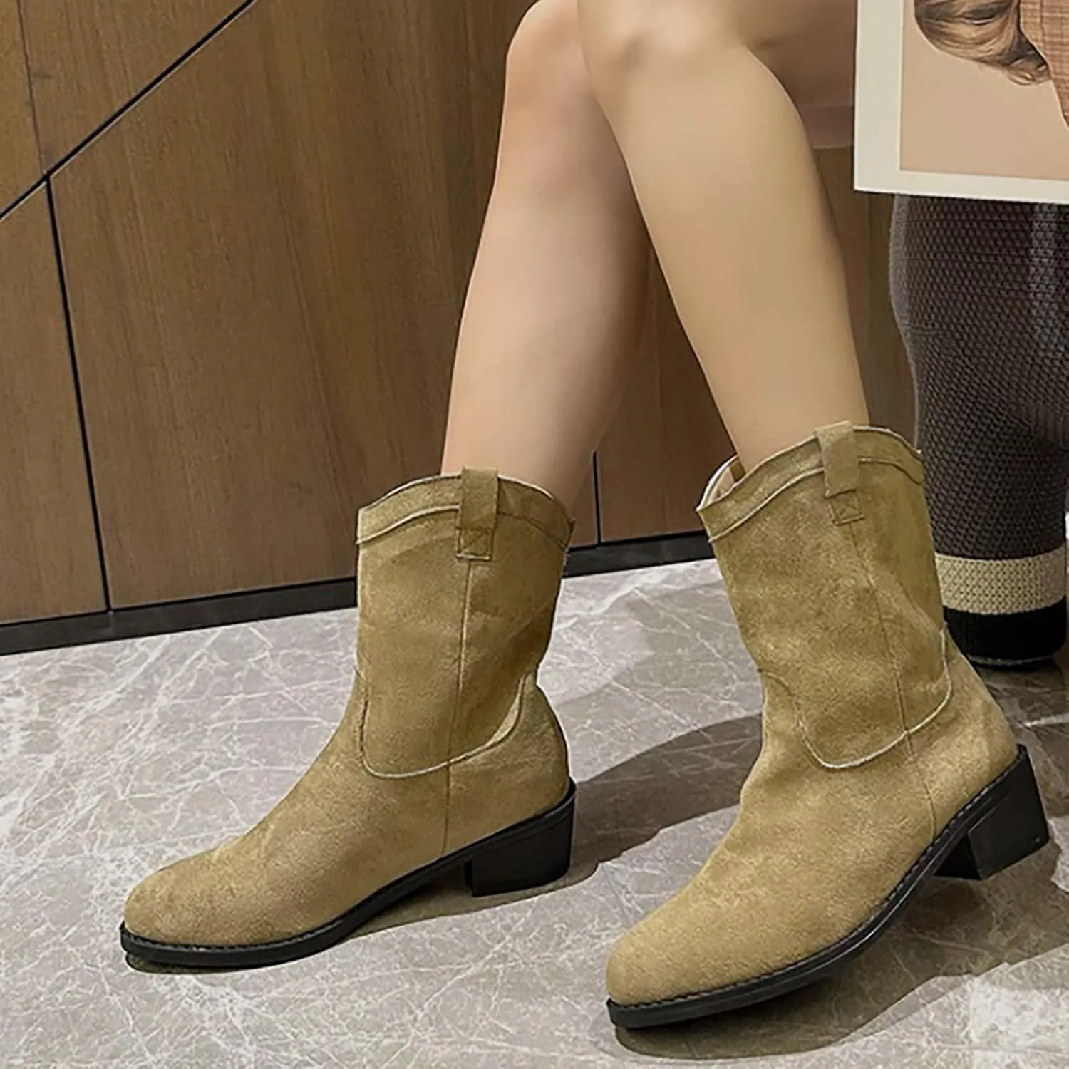 Womens Black Ankle Boots Country Boots Womens Work Boot Lady Boots for Women On Womens Flat Black Ankle Boots Ankle Bootie for Women Low Heel