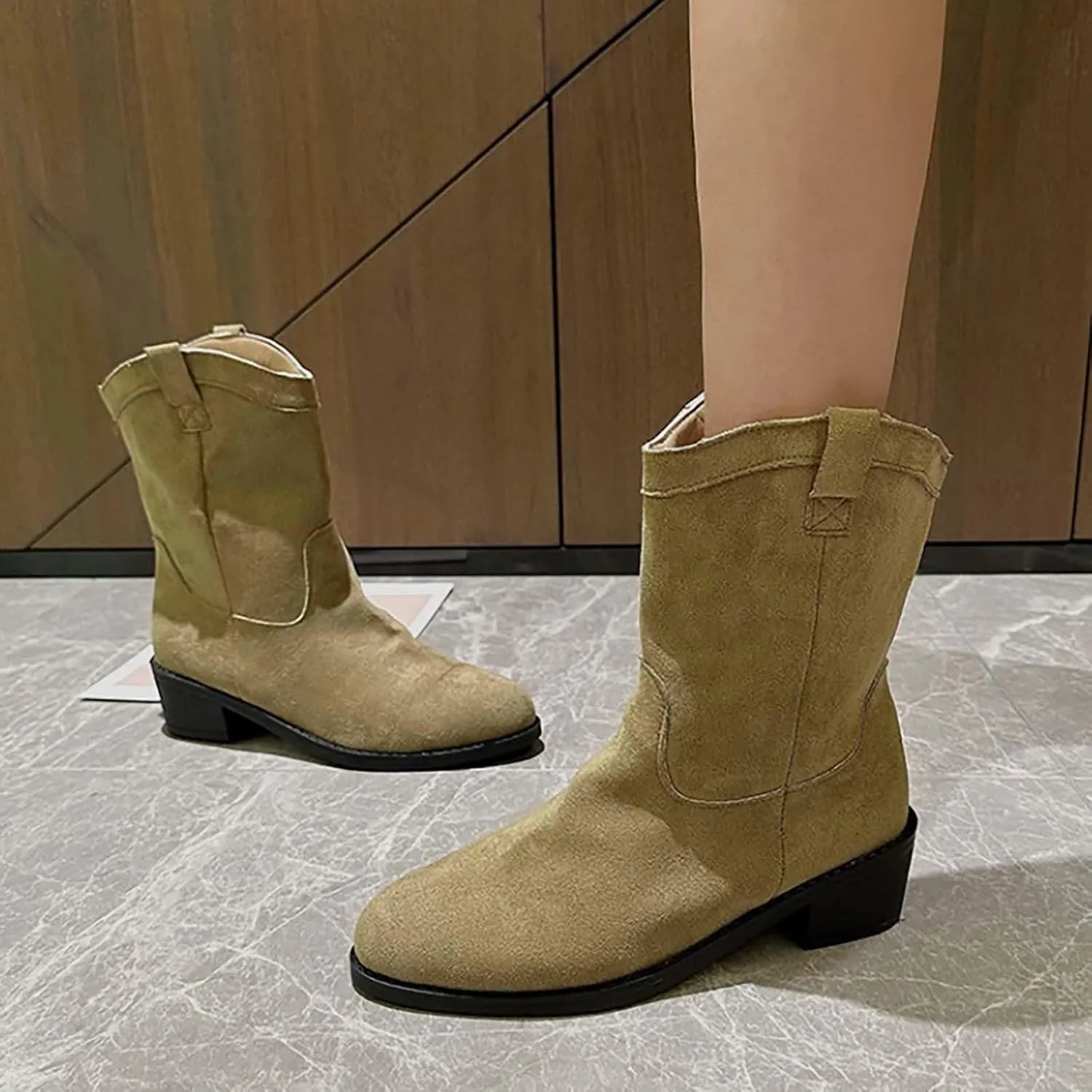 Womens Black Ankle Boots Country Boots Womens Work Boot Lady Boots for Women On Womens Flat Black Ankle Boots Ankle Bootie for Women Low Heel
