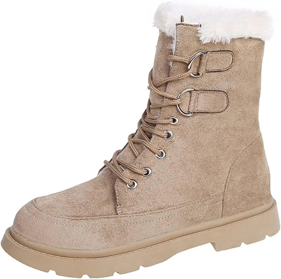 Womens Boots Winter Women Platform Snow Mid Heels Shoes Short Plush Designer Lace-up Fashion Ankle Fur Warm Boots