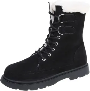 Womens Boots Winter Women Platform Snow Mid Heels Shoes Short Plush Designer Lace-up Fashion Ankle Fur Warm Boots
