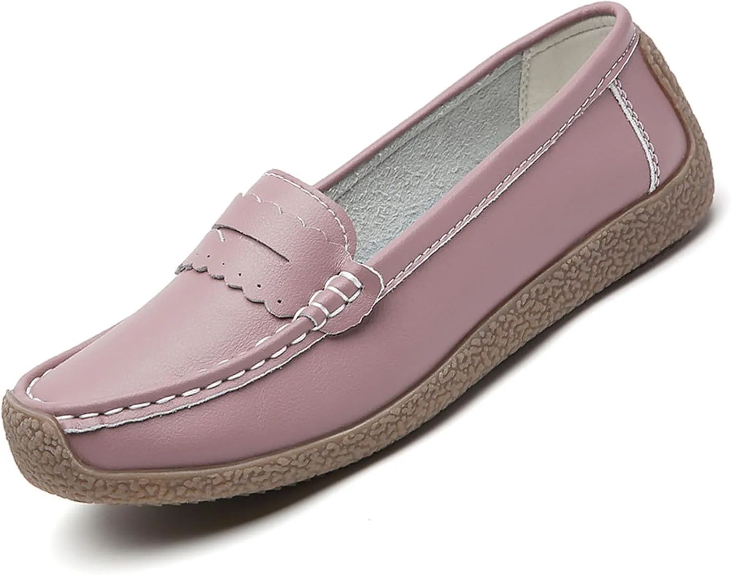 Women's Casual Soft Genuine Leather Flats Shoes Comfortable Penny Loafers Slip-Ons Softsole Driving Walking Moccasins Boat Shoes