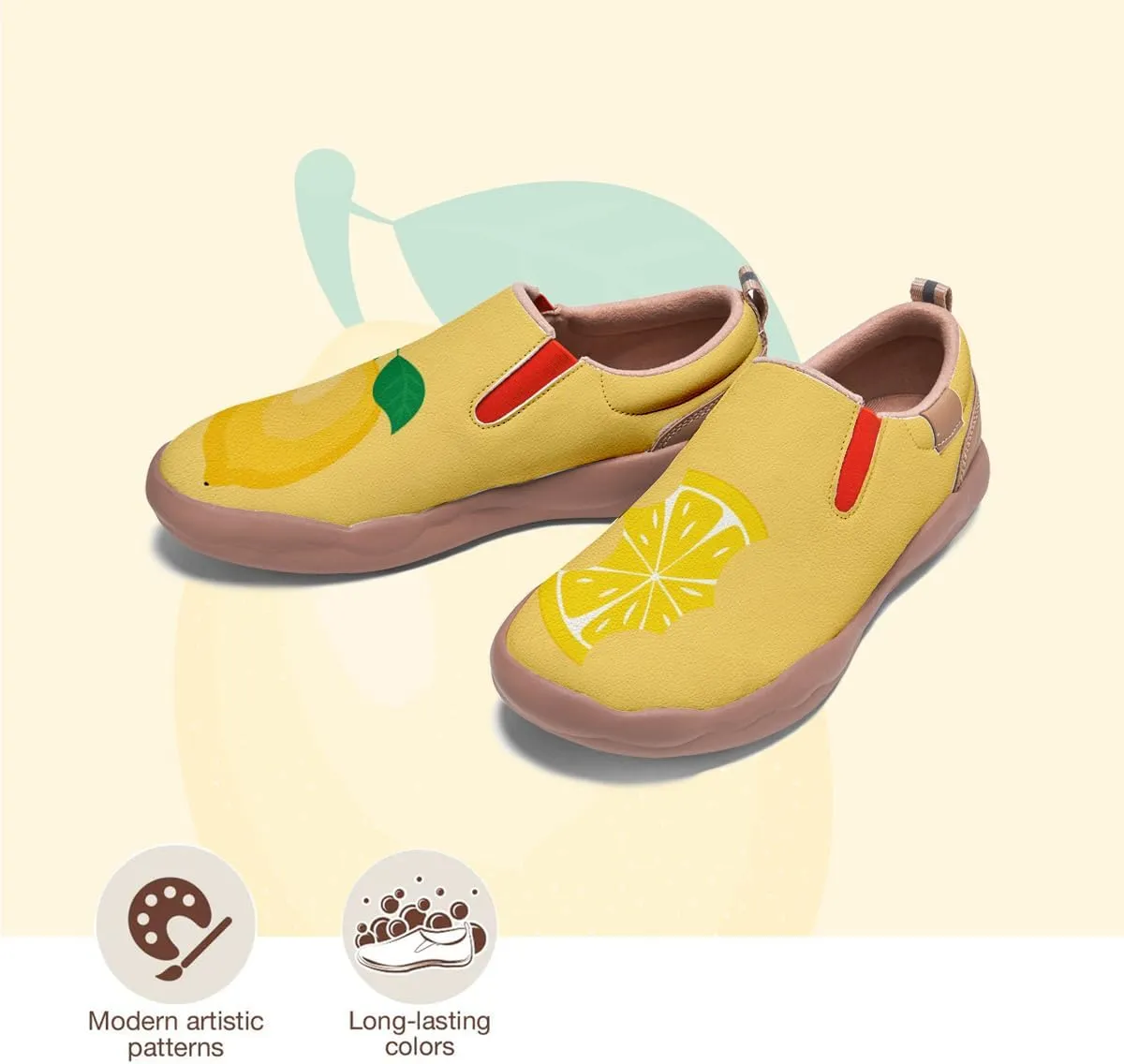 Women’s Casual Travel Shoe - Loafers Slip On Fruit Art Painted Sneakers Comfort Breathe Walking Shoes