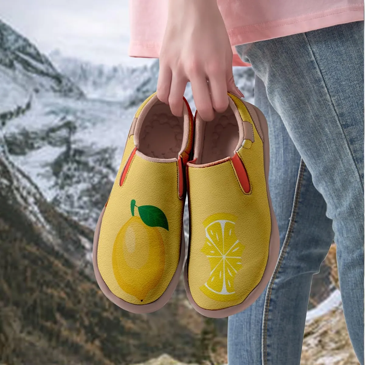 Women’s Casual Travel Shoe - Loafers Slip On Fruit Art Painted Sneakers Comfort Breathe Walking Shoes