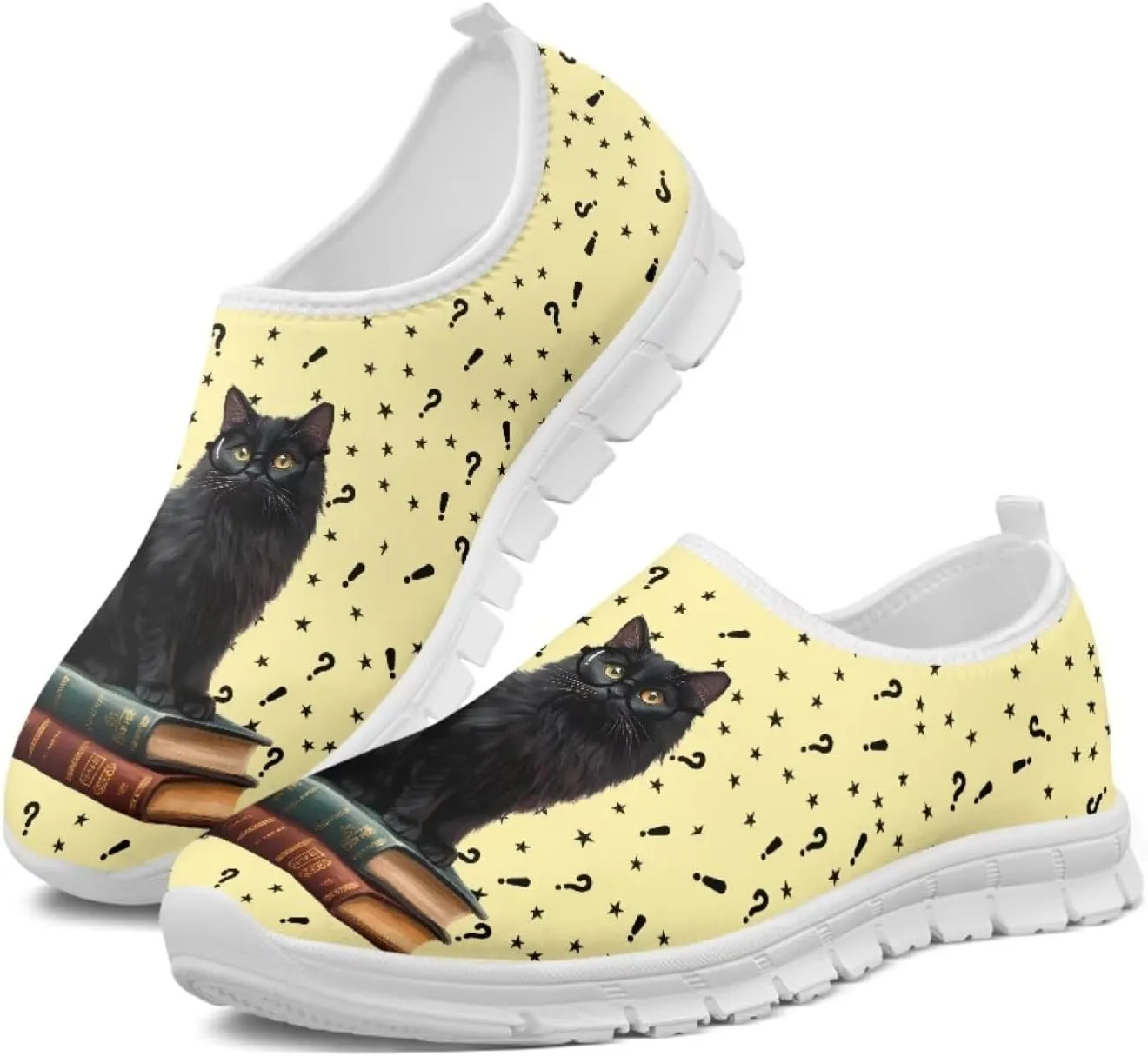 Women's Cat Print Outdoor Loafers Wide Driving Shoes Classic Business Work Flats Loafer Size 5-13