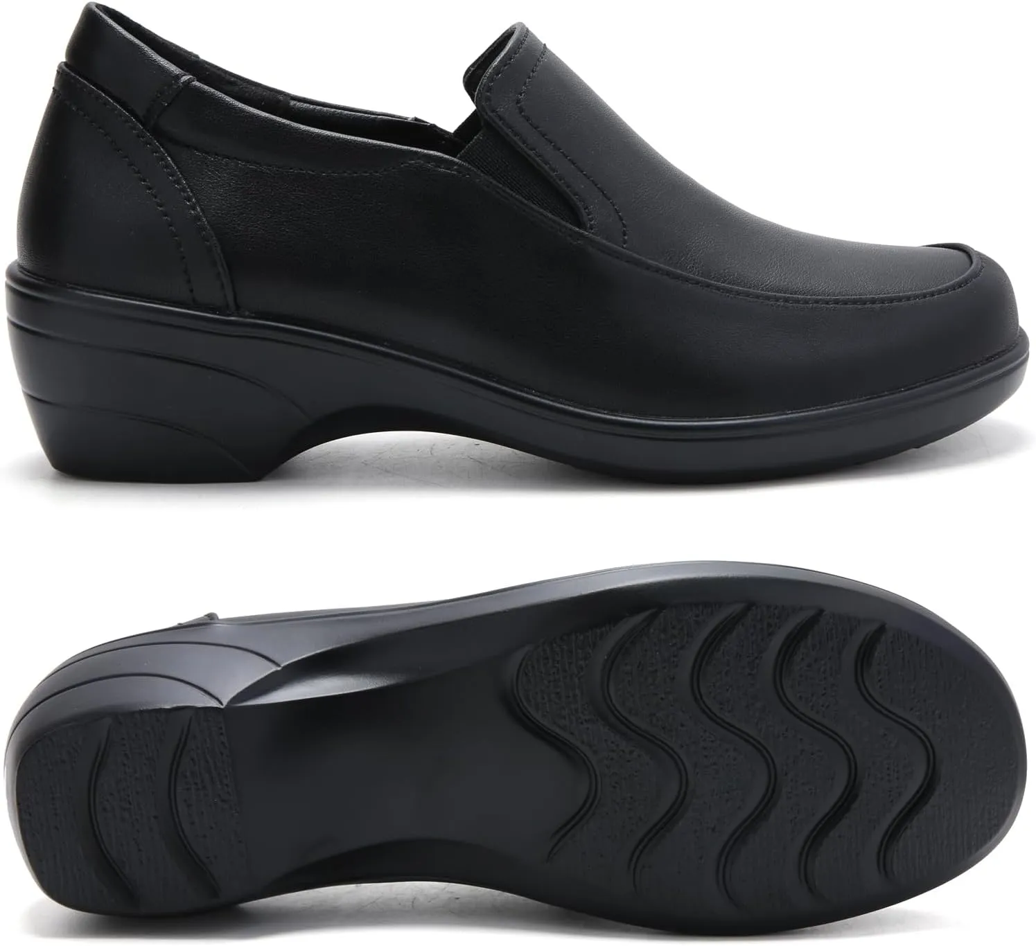 Women's Classic Loafers Leather Slip-ons Chunky Platform Penny Shoes