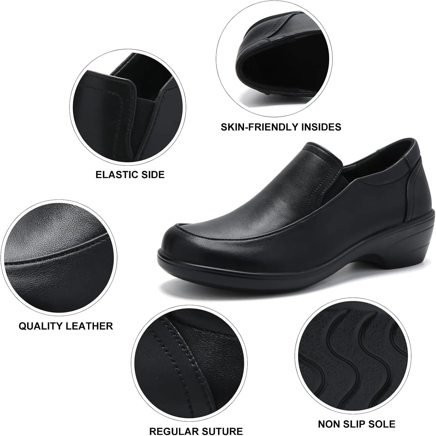 Women's Classic Loafers Leather Slip-ons Chunky Platform Penny Shoes