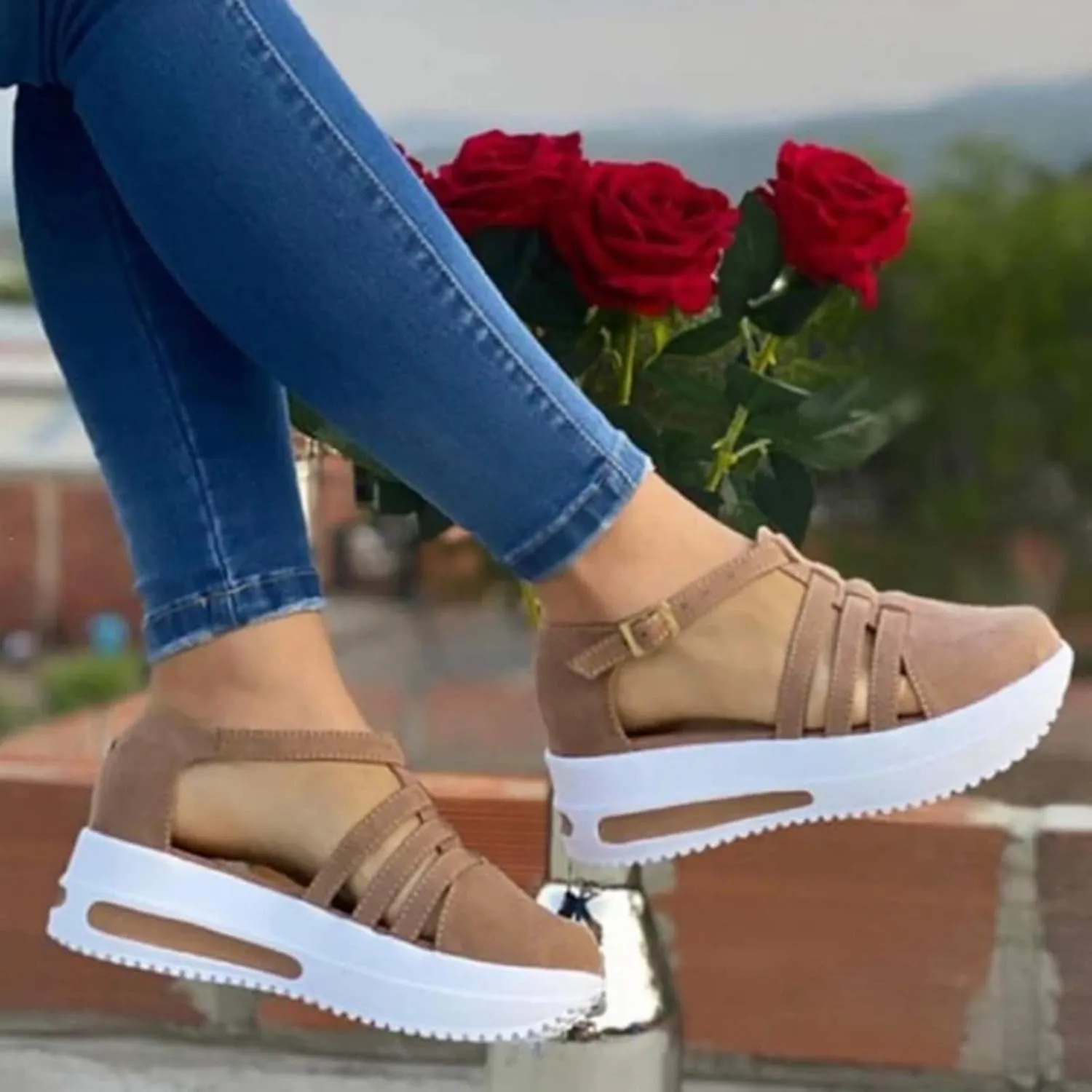 Women's Comfortable Sandals Dressy Brown Sandals for Women 2025 Casual Summer Shoes Casual Dressy