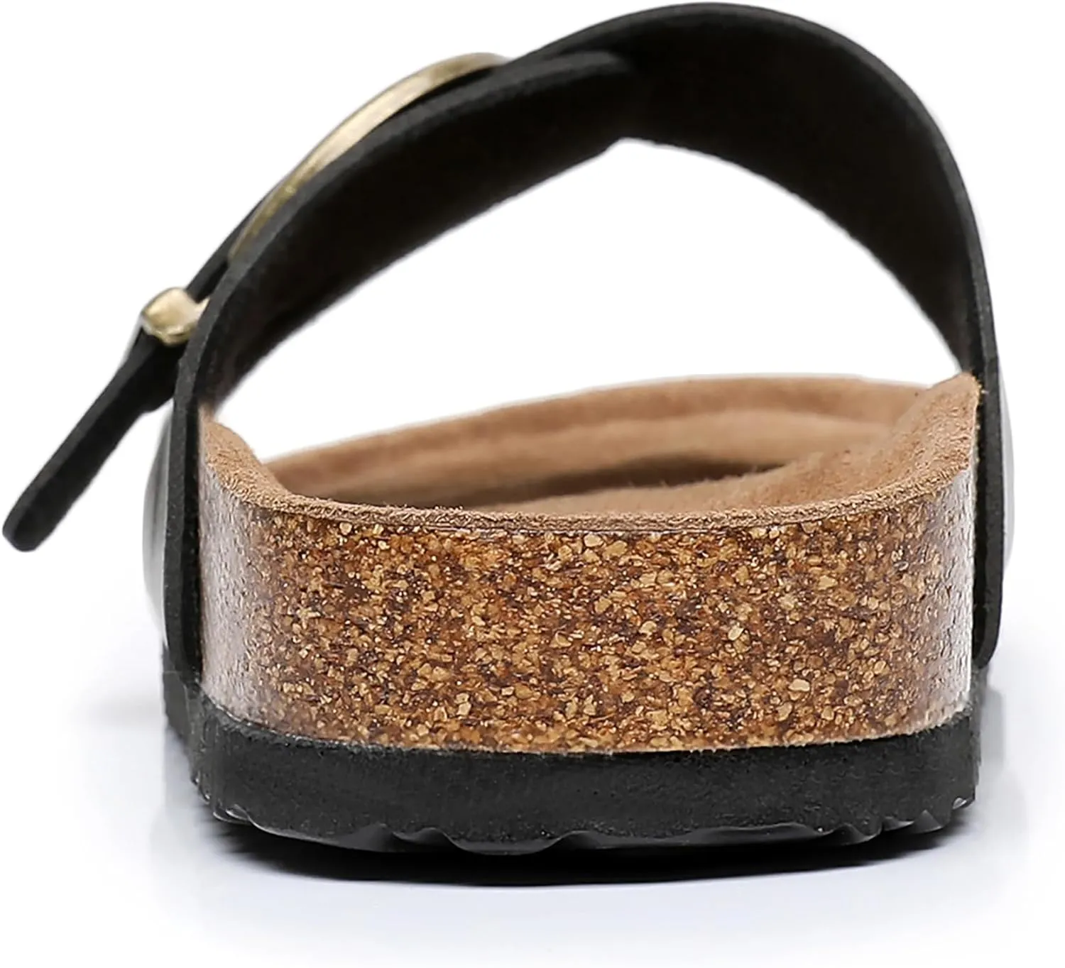 Women's Cork Footbed Sandals Cow Suede Slide Sandals for Women with Adjustable Strap Buckle Open Toe Beach Sandals