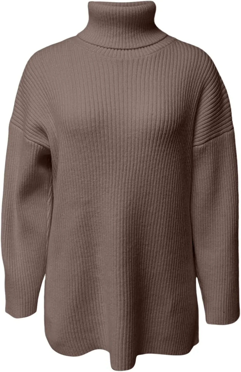 Womens Fall Sweaters Turtleneck Long Sleeve Asymmetric Hem Pullover Knit Oversized Sweater Tops Phat Farm