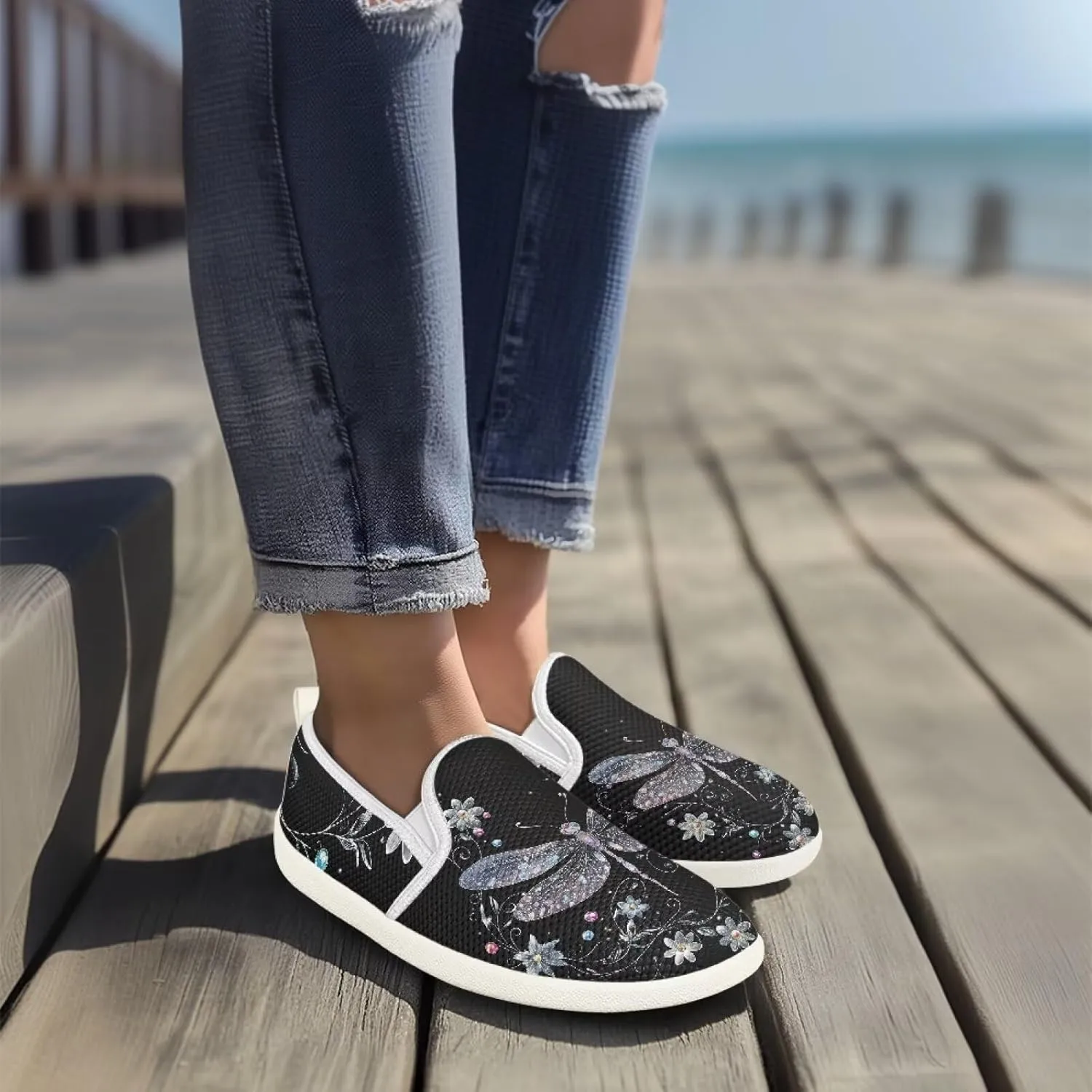 Women's Fashion Sneakers Casual Slip On Tennis Shoes Arch Support Walking Shoes for Women