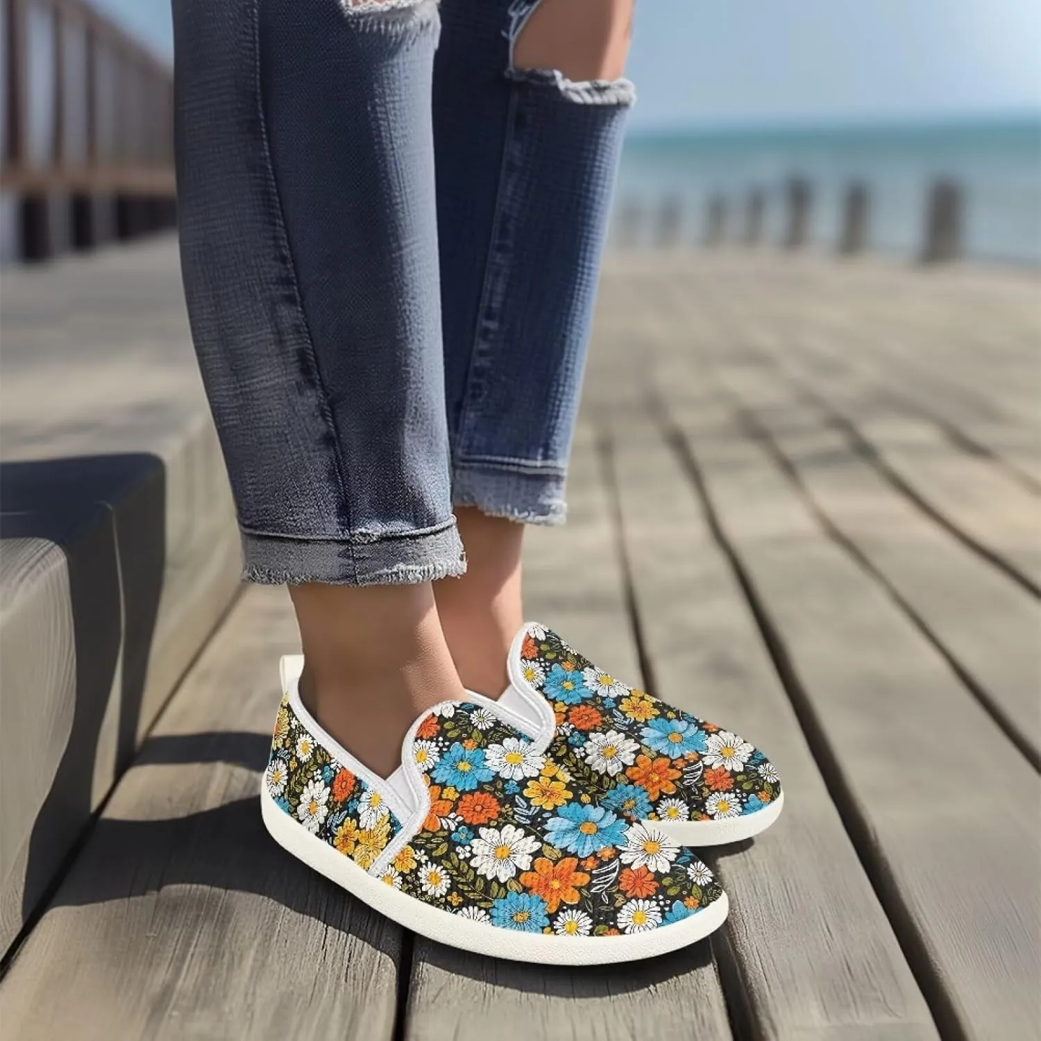 Women's Fashion Sneakers Casual Slip On Tennis Shoes Arch Support Walking Shoes for Women
