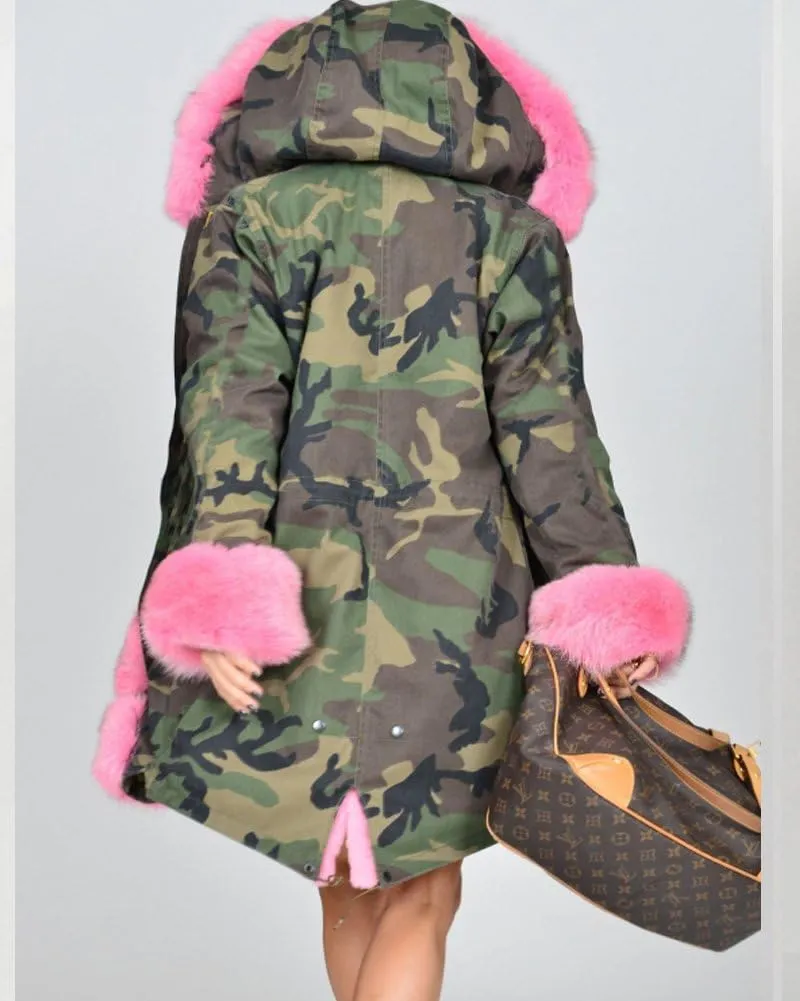 Women's Faux Fur Lined Coat Hooded Warm Winter Outwear Thicken Jackets Parka Long Cardigan