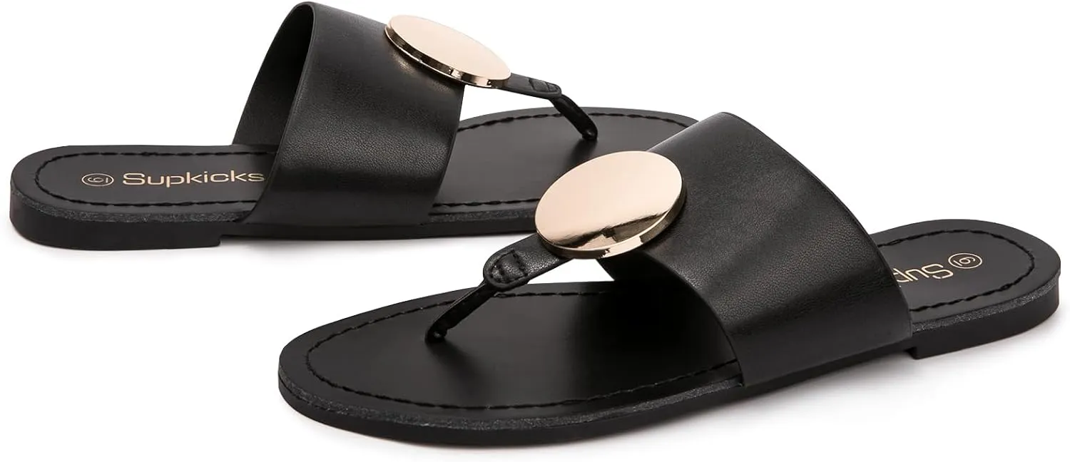 Women's Flip Flops Comfortable Soft T-Strap Flat Sandals Casual Slip on Thong Fashion Slide Sandals Summer Beach Slippers