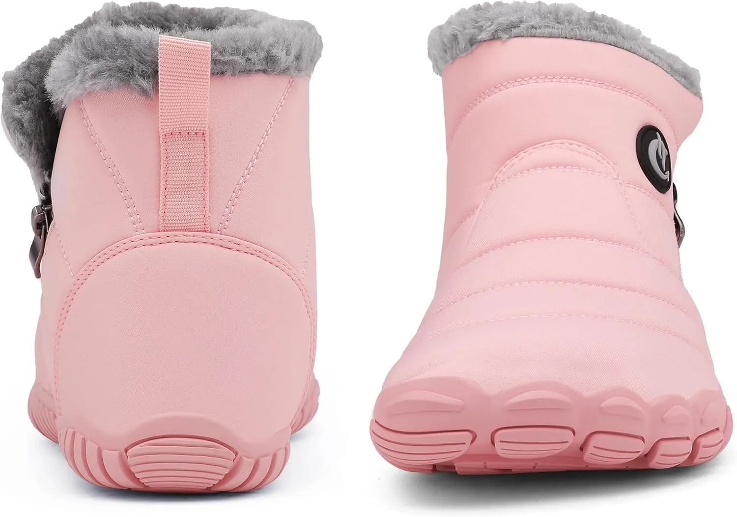 Womens Fur Lined Snow Boots Ladies Warm Winter Boots Non Slip Outdoor Boot Fashion Zip Booties