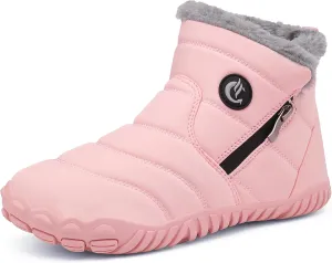 Womens Fur Lined Snow Boots Ladies Warm Winter Boots Non Slip Outdoor Boot Fashion Zip Booties