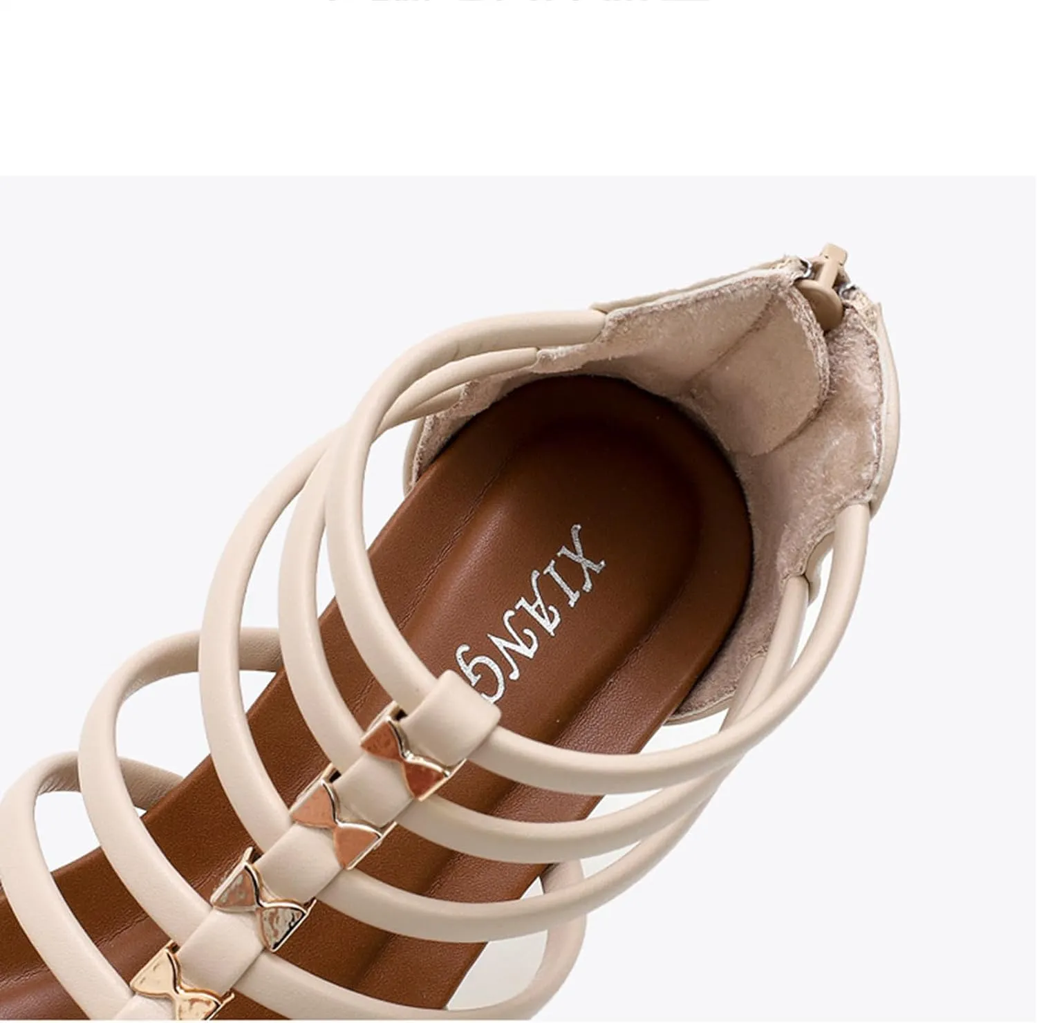 Womens Gladiator Sandals Comfortable Ankle Zipper Open Toe Sandals Hollow Out Breathable Non Slip Shoes Platform Wedge Heels 2025 Trendy Sandal Dressy Summer Vacation Office Work Wear Wide Width