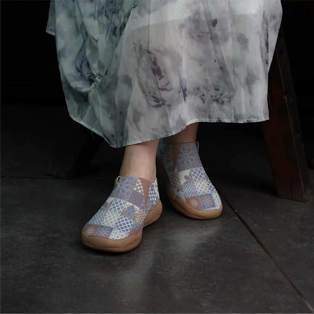 Women's Knitted Casual Loafers Art Painted Slip On Walking Shoes Lightweight Comfort Travel Sneakers