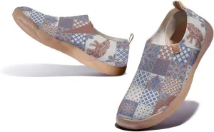 Women's Knitted Casual Loafers Art Painted Slip On Walking Shoes Lightweight Comfort Travel Sneakers