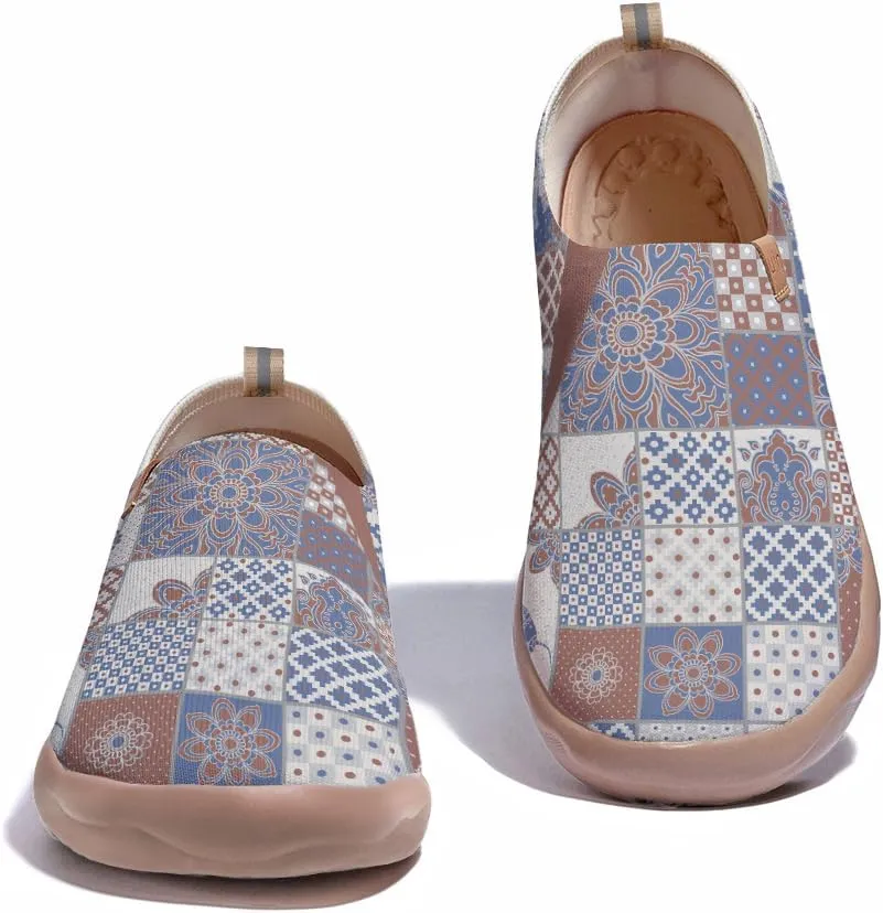 Women's Knitted Casual Loafers Art Painted Slip On Walking Shoes Lightweight Comfort Travel Sneakers
