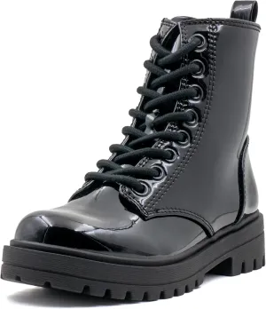 Women's Lace Up Combat Platform Ankle Boots With Thick Sole, Side Zipper Shoes Mid Calf Booties for Lady 2301-2302-2403
