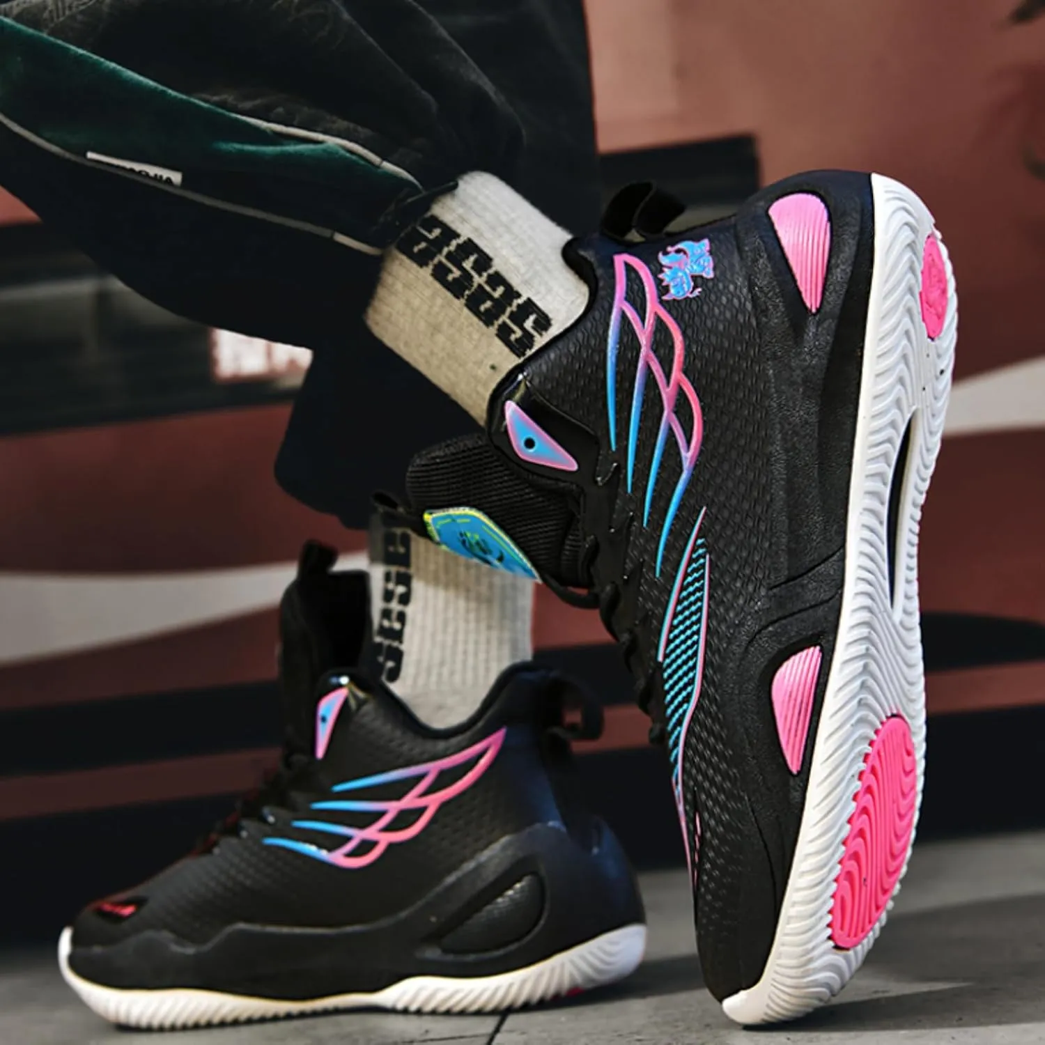 Womens Lace Up High Top Basketball Shoes Breathable Non Slip Outdoor Sneakers Cushioning Workout Shoes for Fitness Training Athletic