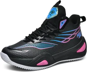 Womens Lace Up High Top Basketball Shoes Breathable Non Slip Outdoor Sneakers Cushioning Workout Shoes for Fitness Training Athletic