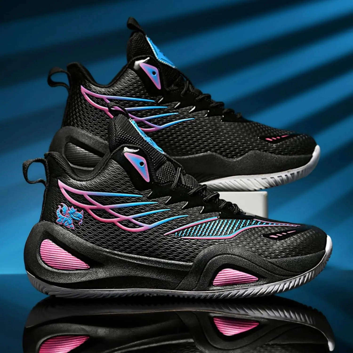 Womens Lace Up High Top Basketball Shoes Breathable Non Slip Outdoor Sneakers Cushioning Workout Shoes for Fitness Training Athletic