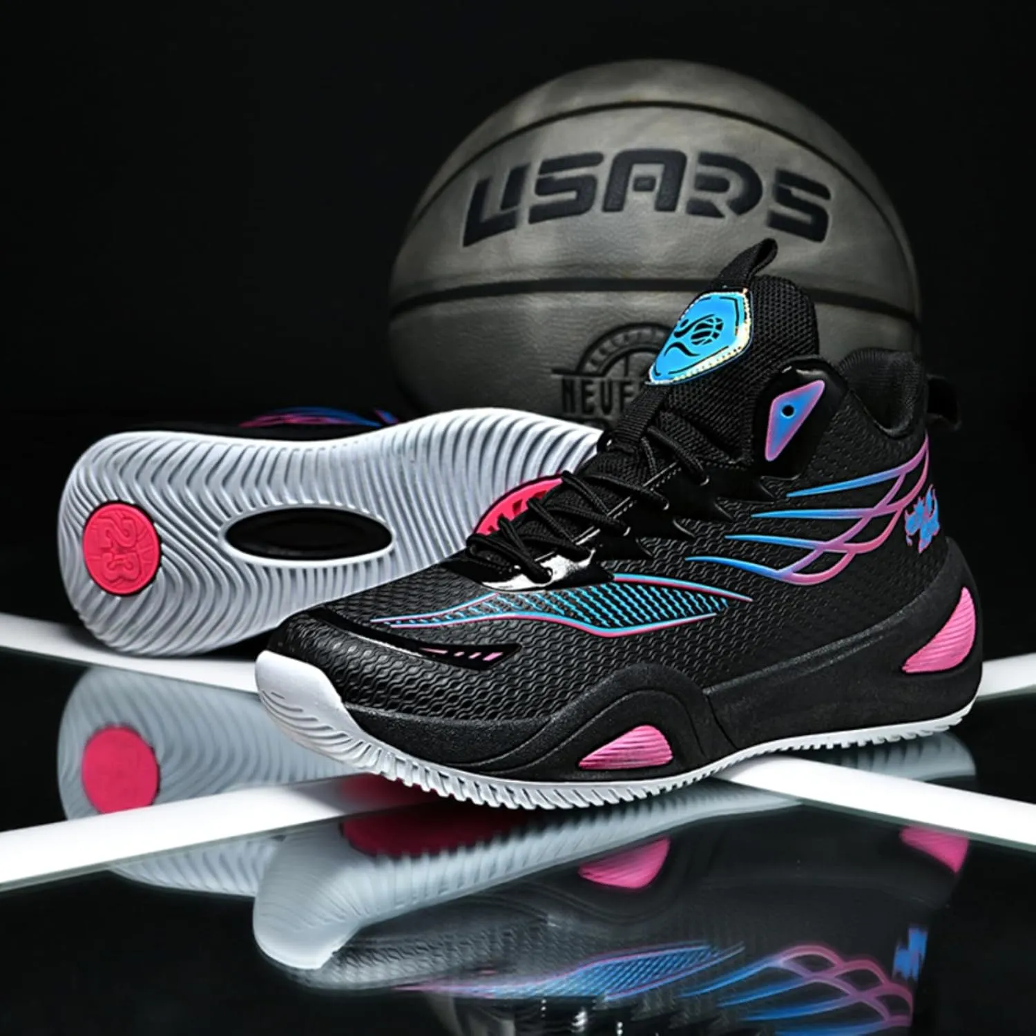 Womens Lace Up High Top Basketball Shoes Breathable Non Slip Outdoor Sneakers Cushioning Workout Shoes for Fitness Training Athletic