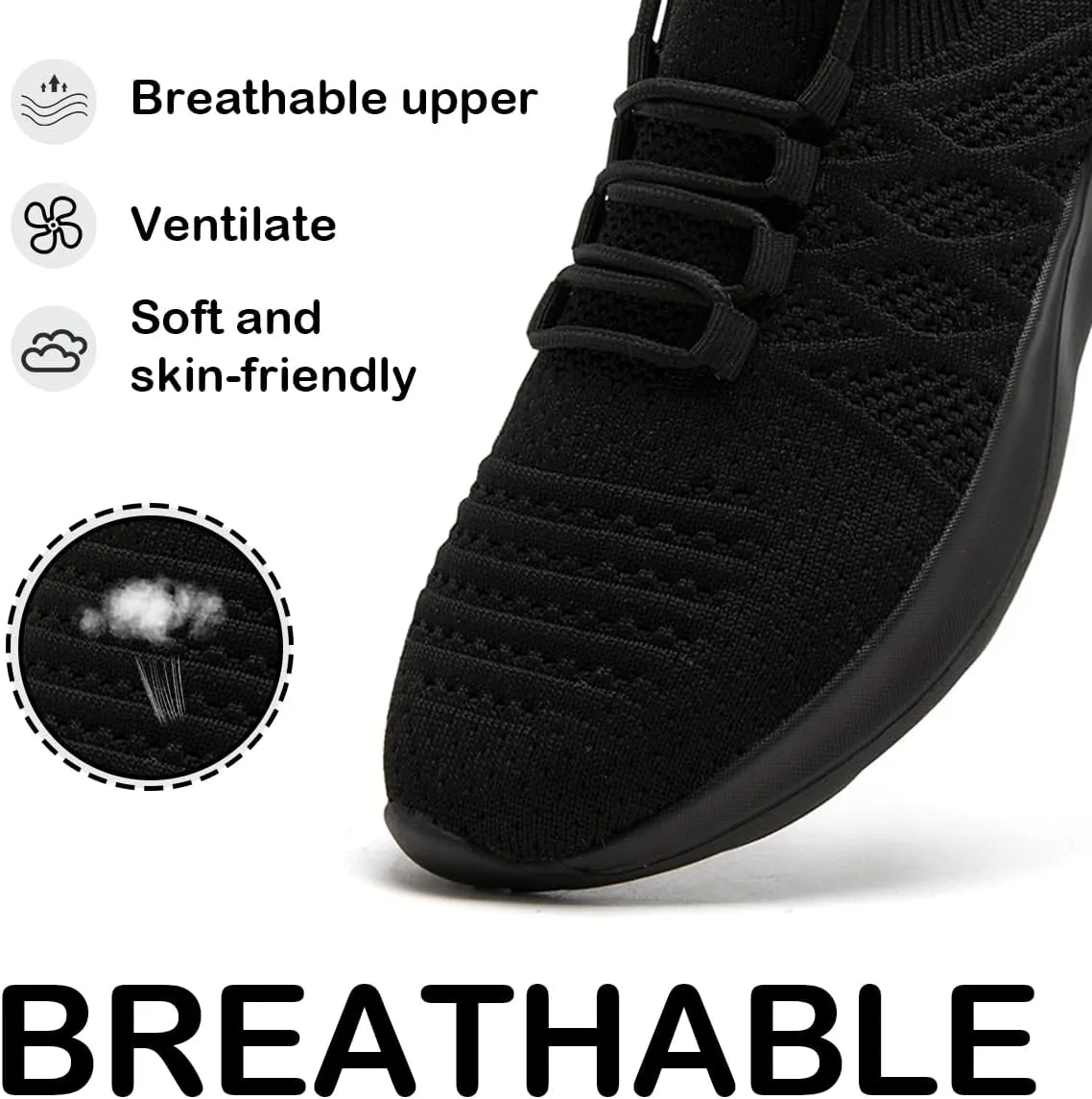 Womens Lightweight Road Running Shoes Slip On Walking Sneakers Suitable for Outdoor Sports Gym and Daily Wear All Day with Breathable Upper and Elastic Sole