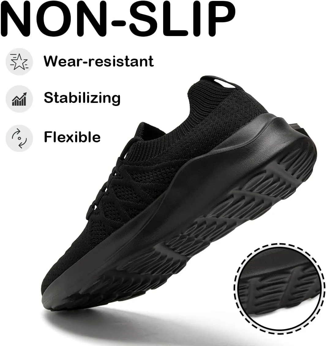 Womens Lightweight Road Running Shoes Slip On Walking Sneakers Suitable for Outdoor Sports Gym and Daily Wear All Day with Breathable Upper and Elastic Sole