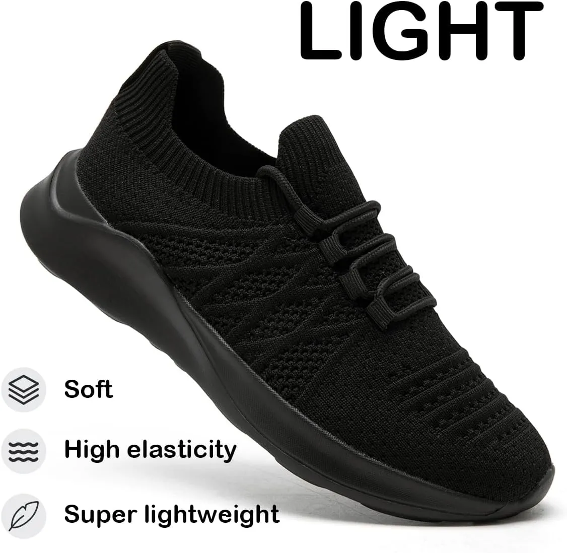 Womens Lightweight Road Running Shoes Slip On Walking Sneakers Suitable for Outdoor Sports Gym and Daily Wear All Day with Breathable Upper and Elastic Sole