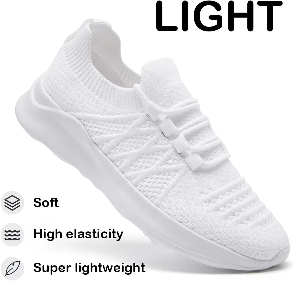 Womens Lightweight Road Running Shoes Slip On Walking Sneakers Suitable for Outdoor Sports Gym and Daily Wear All Day with Breathable Upper and Elastic Sole