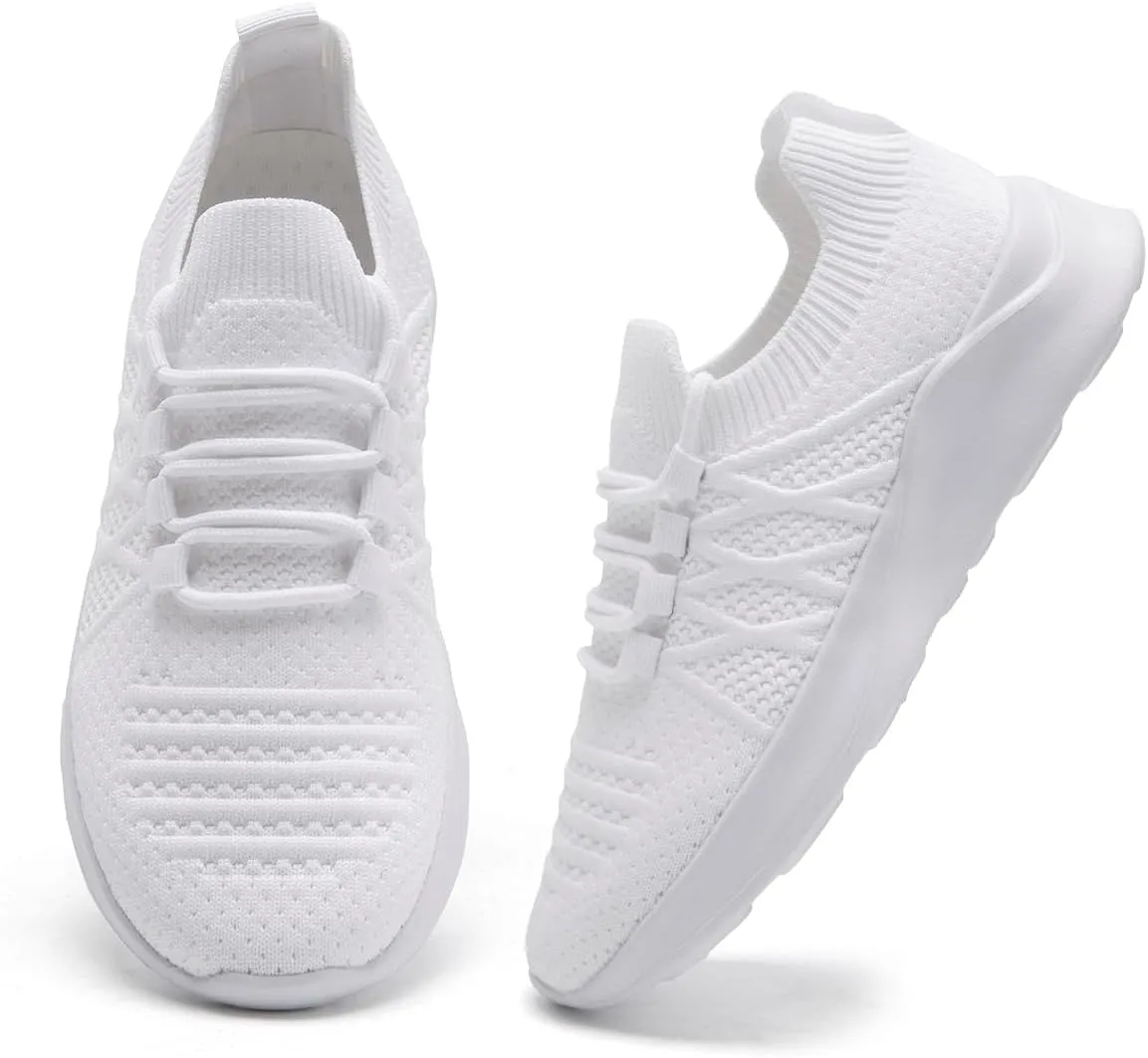 Womens Lightweight Road Running Shoes Slip On Walking Sneakers Suitable for Outdoor Sports Gym and Daily Wear All Day with Breathable Upper and Elastic Sole