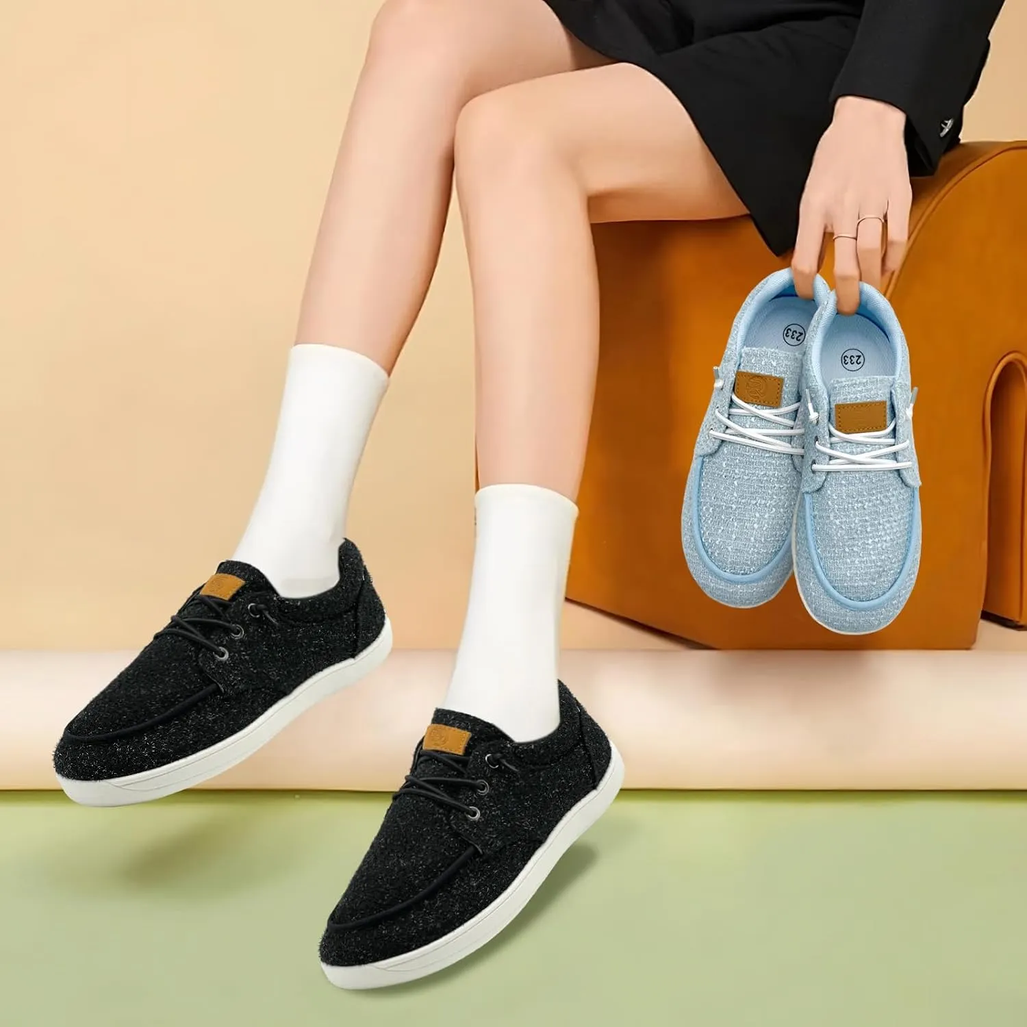 Women's Loafers Slip Ons Shoes Casual Comfortable & Lightweight Canvas Loafers Flats Walking Sneakers, Loafers Size 5.5-Size 12
