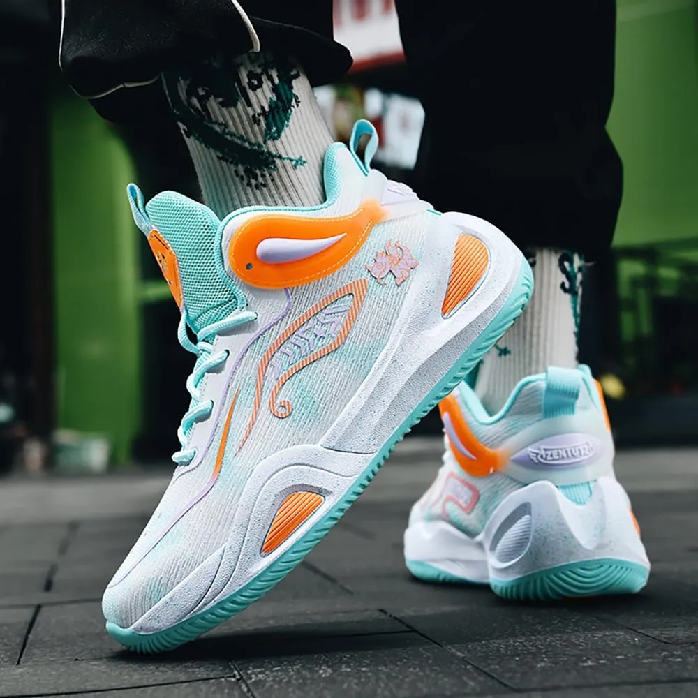 Womens Mens Basketball Shoes High Top Fashion Volleyball Sneakers Breathable Lace Up Non Slip Sport Outdoor Shoe for Unisex