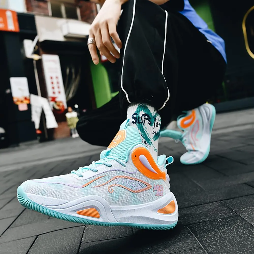 Womens Mens Basketball Shoes High Top Fashion Volleyball Sneakers Breathable Lace Up Non Slip Sport Outdoor Shoe for Unisex