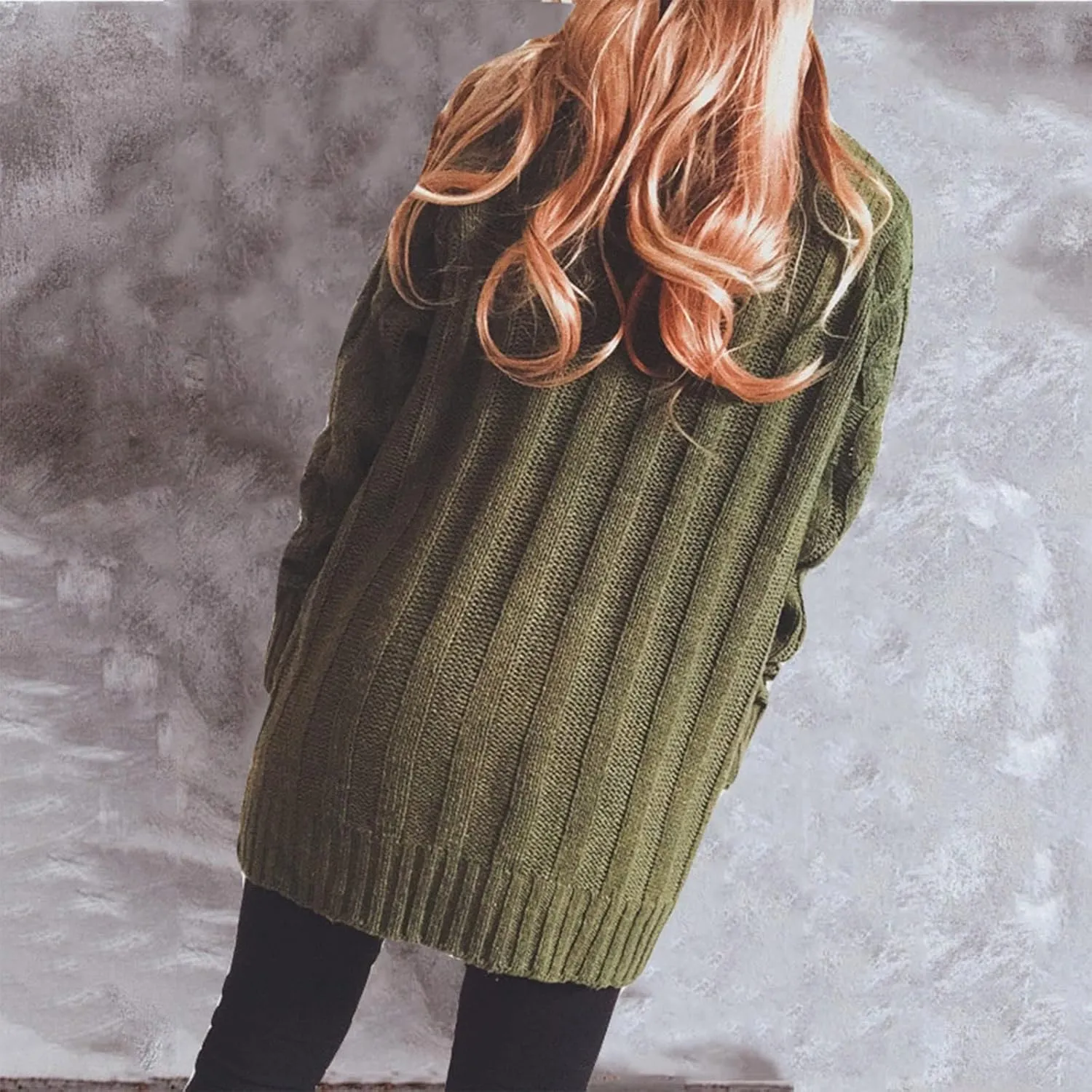 Women's Open Front Cardigan Sweater Chunky Soft Knit Casual Long Sleeve Sweaters Solid Color Loose with Pocket 2024