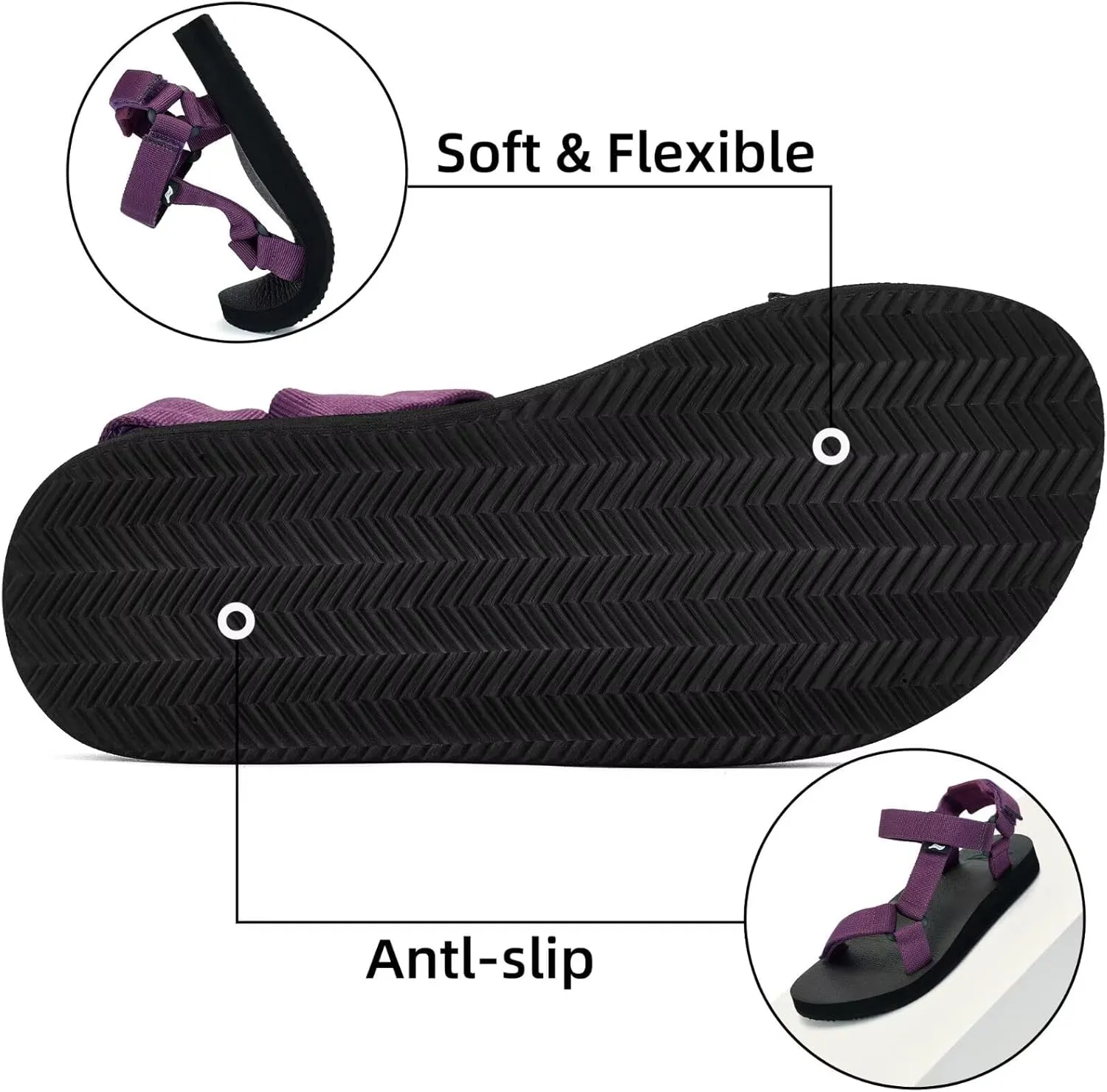 Women's Original Sport Sandals Hiking Sandals with Arch Support Yoga Mat Insole Light Weight Outdoor Water Shoes