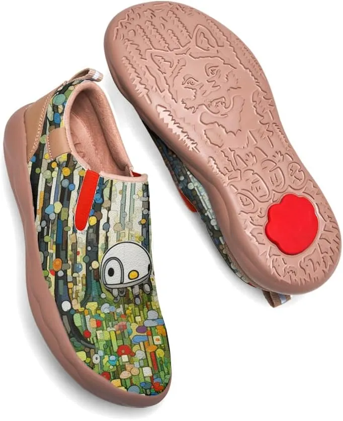 Women's Painted Travel Loafers - Fashion Slip On Sneaker Casual Comfortable Walking Lightweight Nurse Shoes