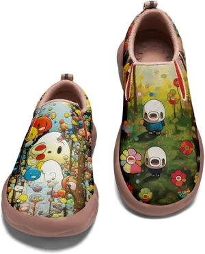 Women's Painted Travel Loafers Slip On Sneakers Casual Comfortable Walking Lightweight Nurse Shoes