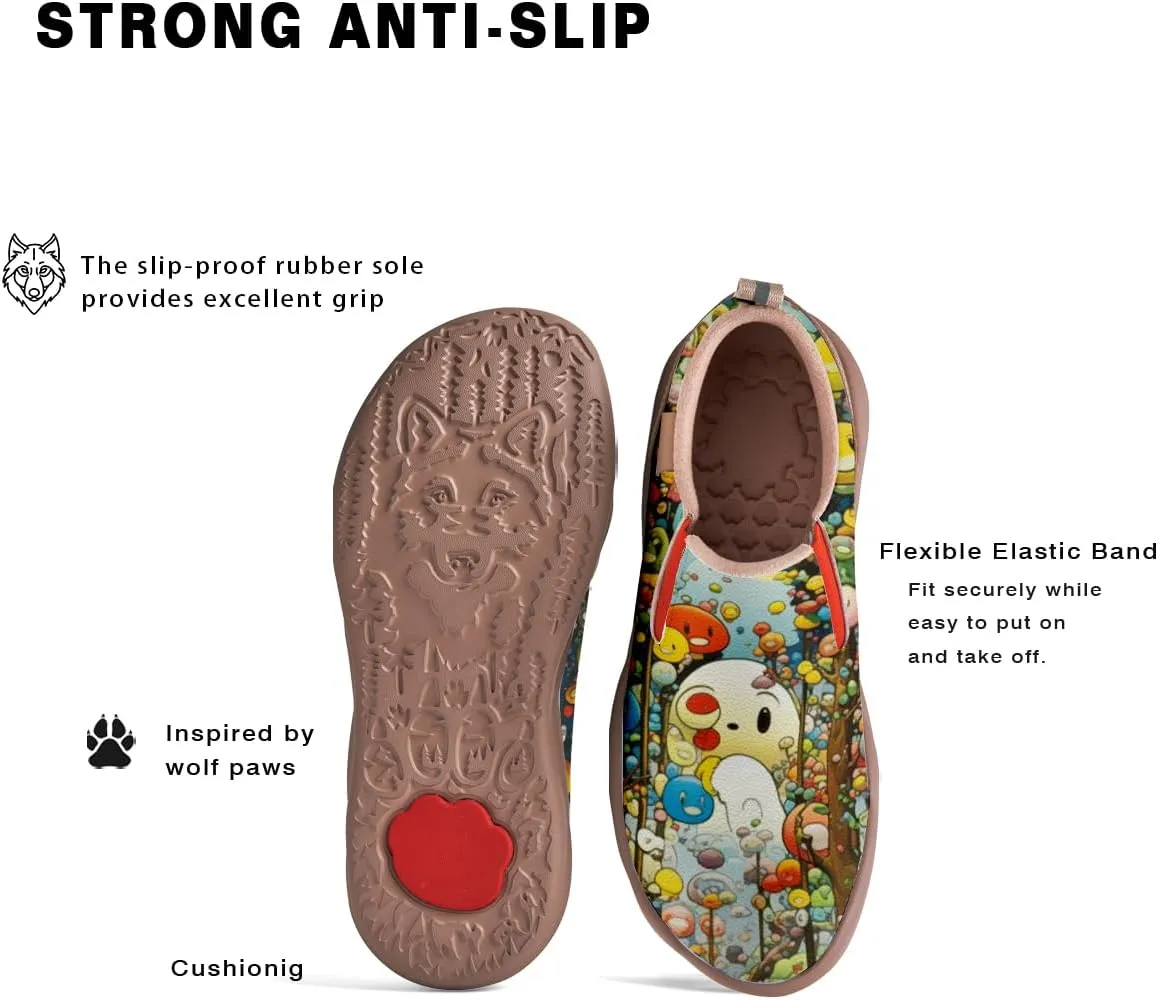 Women's Painted Travel Loafers Slip On Sneakers Casual Comfortable Walking Lightweight Nurse Shoes