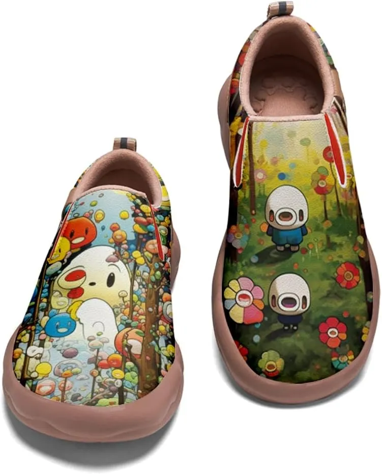 Women's Painted Travel Loafers Slip On Sneakers Casual Comfortable Walking Lightweight Nurse Shoes
