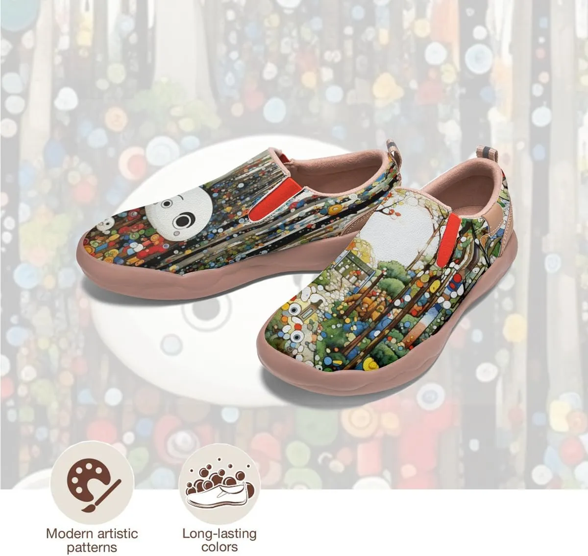 Women's Painted Travel Loafers Slip On Sneakers Casual Comfortable Walking Lightweight Nurse Shoes