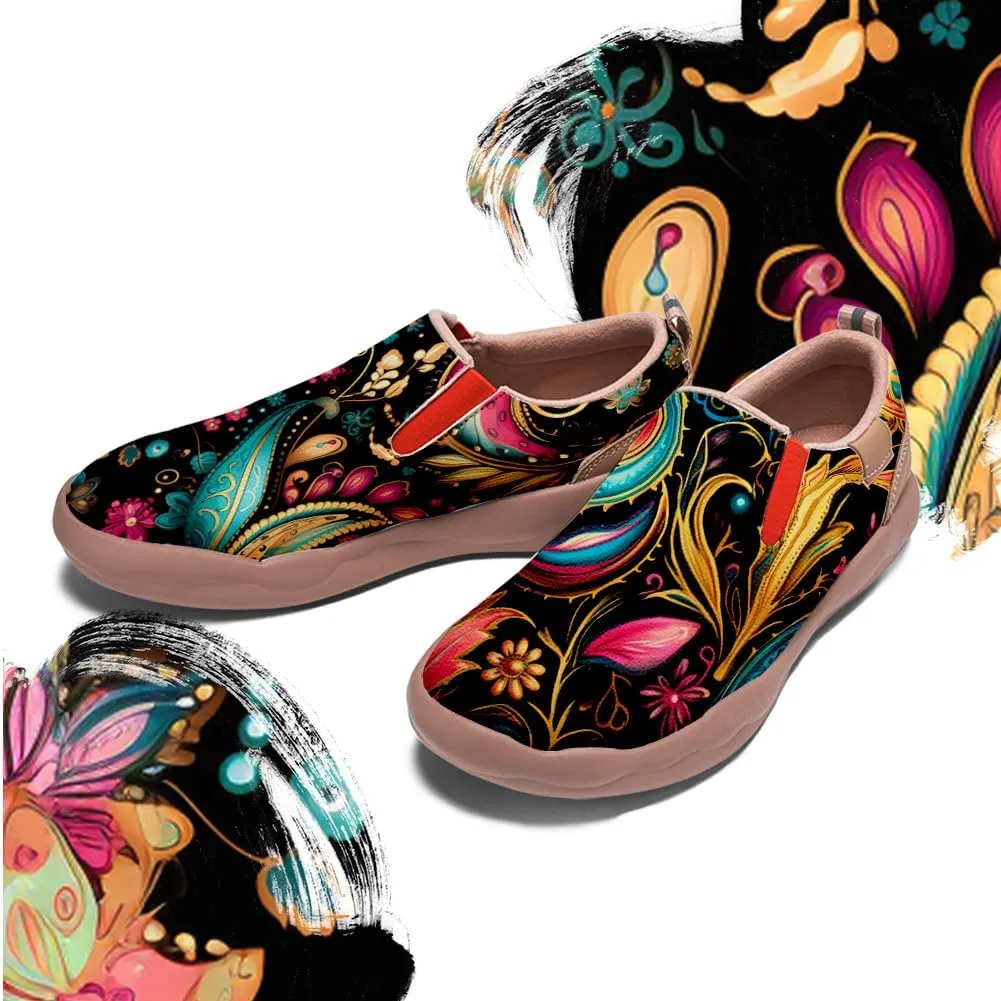 Women's Painted Travel Shoes Casual Slip On Comfortable Walking Loafers