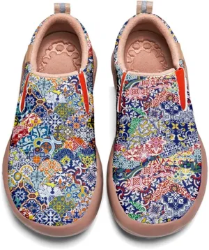 Womens Painted Travel Shoes Lightweight Comfort Slip-Ons Casual Loafers Patchwork Plants Floral Fashion Sneaker