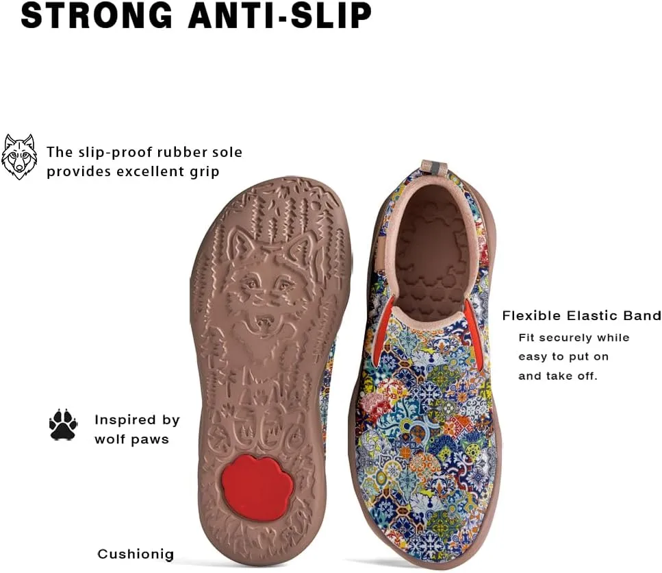 Womens Painted Travel Shoes Lightweight Comfort Slip-Ons Casual Loafers Patchwork Plants Floral Fashion Sneaker
