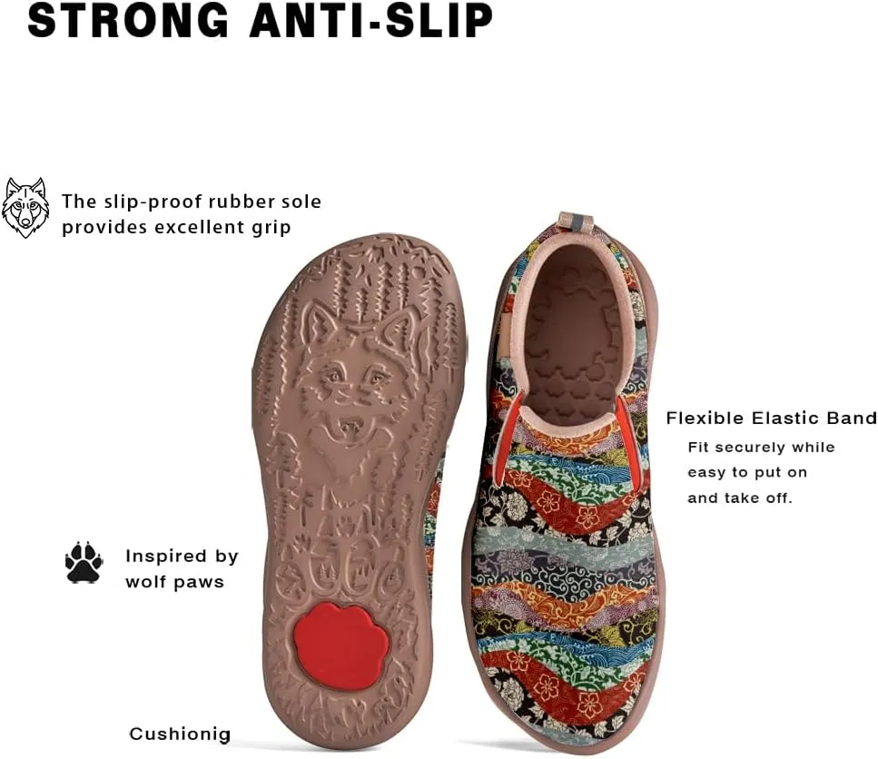 Womens Painted Travel Shoes Lightweight Comfort Slip-Ons Casual Loafers Patchwork Plants Floral Fashion Sneaker